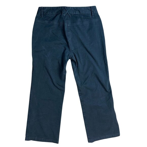 (5 for $25) Express Stretch Mid-Rise Cotton Capri Crop Pants in Black Size 3/4 - Picture 2 of 4